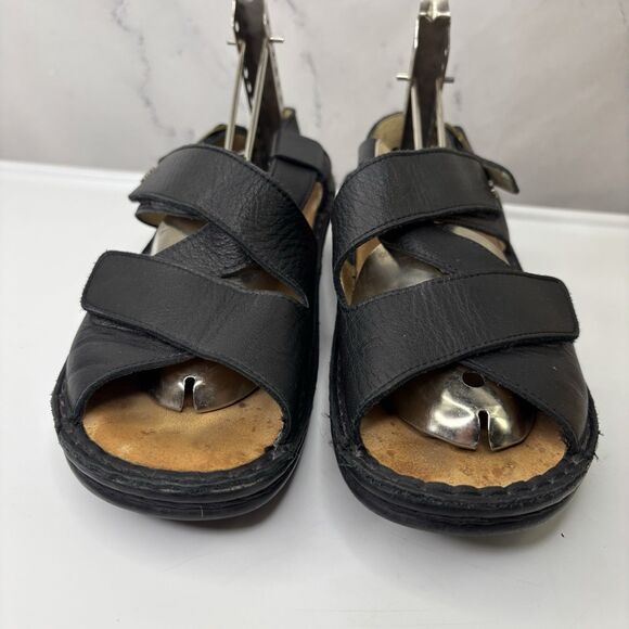 Finn Comfort Sandals Women's Slingback Black Leather Buckle sz 38 D US 7 Strappy - Picture 5 of 15